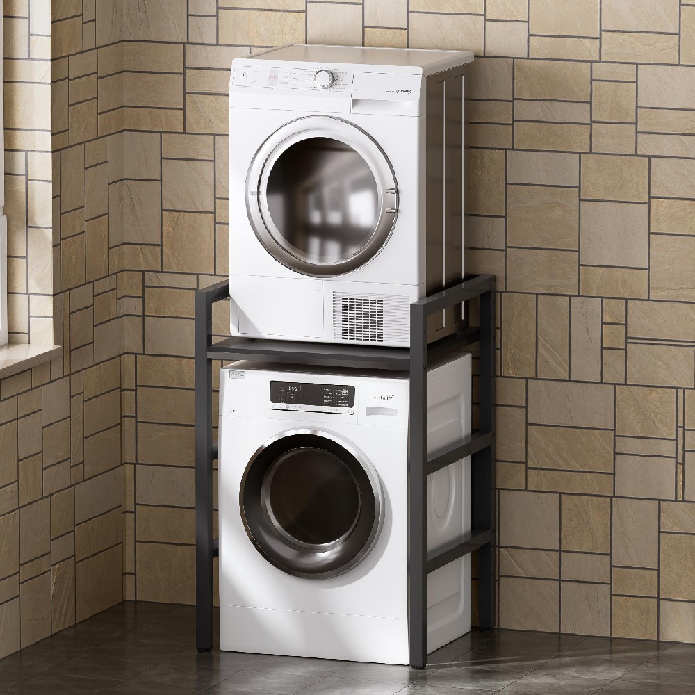 houcheyai MSFE Regal über Waschmaschine,Höhenverstellbarer Wäschetrocknerständer,Lagerregal über der Waschmaschine, Tragfähigkeit 350 kg,für Waschmaschine und Trockner,73 * 64 * 110cm, Schwarz